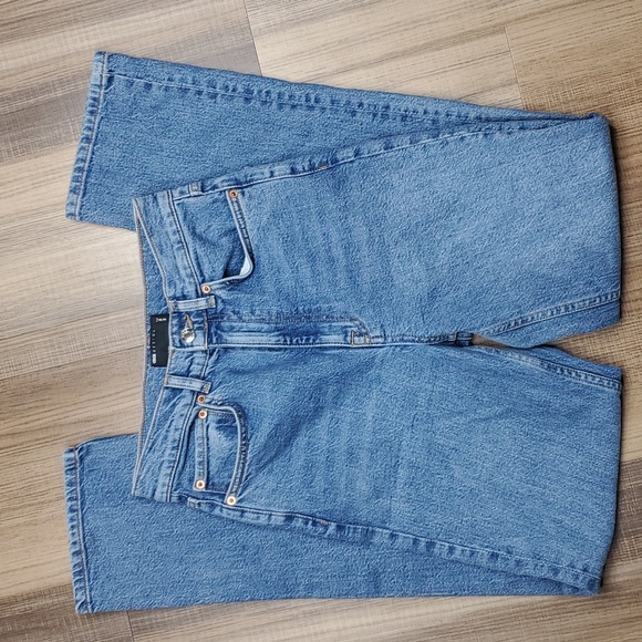 ASOS Denim - Asos mom jeans high waisted medium 80s wash no distressing modest womens 26 tall